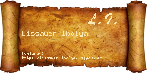 Lissauer Ibolya névjegykártya